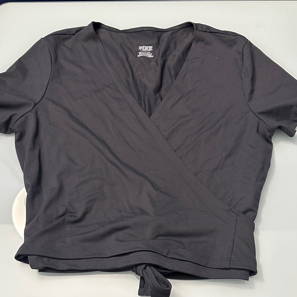 PINK Short Sleeve Wrap Shirt
